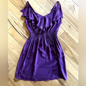 Rebecca Taylor Plum Purple Silk Mini Dress